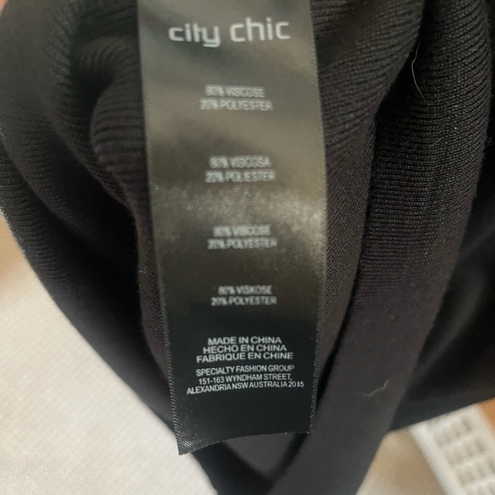 City Chic Black Cold Shoulder Sweater Dress - Picture 7 of 8